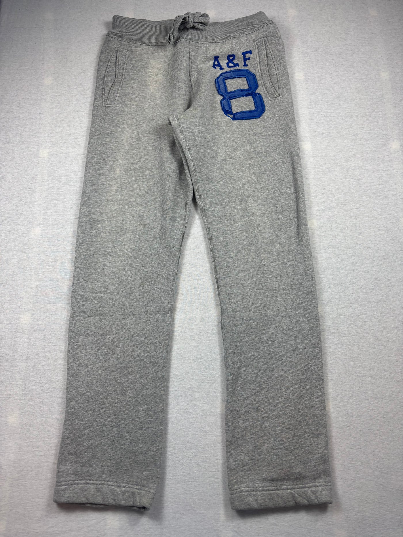 Vintage Abercrombie & Fitch Herren Jogginghose Grau A&F 8 Applikation