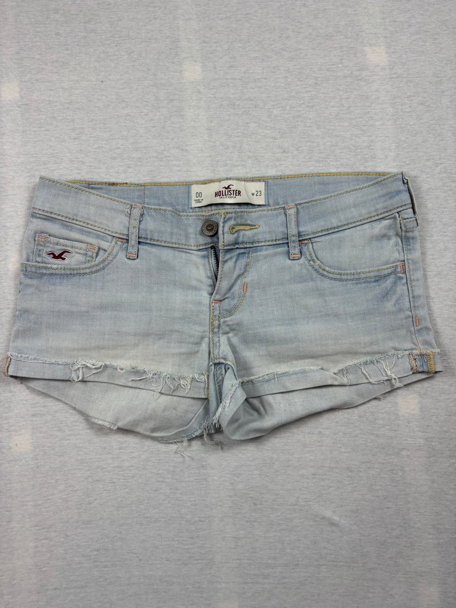 Vintage Hollister Jeansshorts Hellblau Cutoff Low Rise Gr. W23